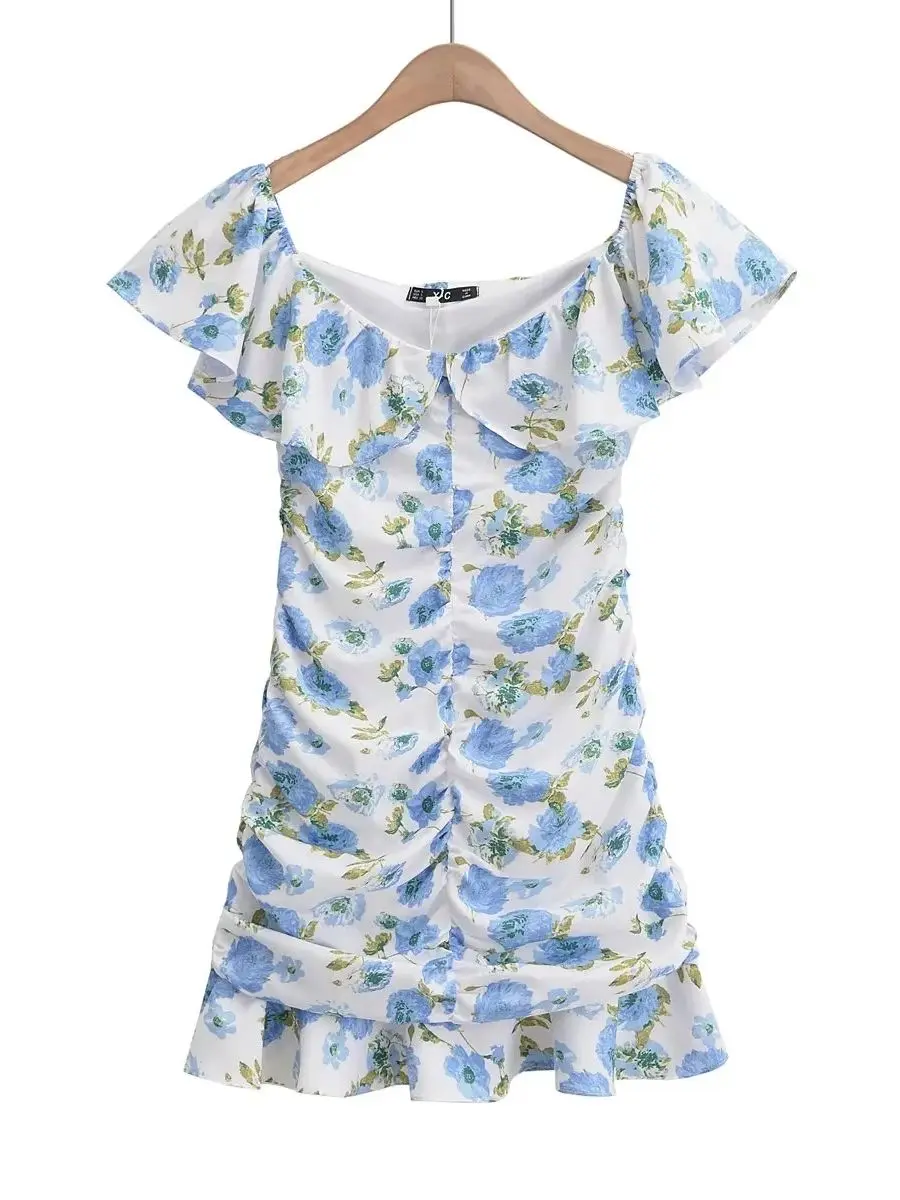 

MYDR 2023 новые летние женские платья на бретельках с принтом на шнуровке с открытой спиной винтажные сексуальные платья