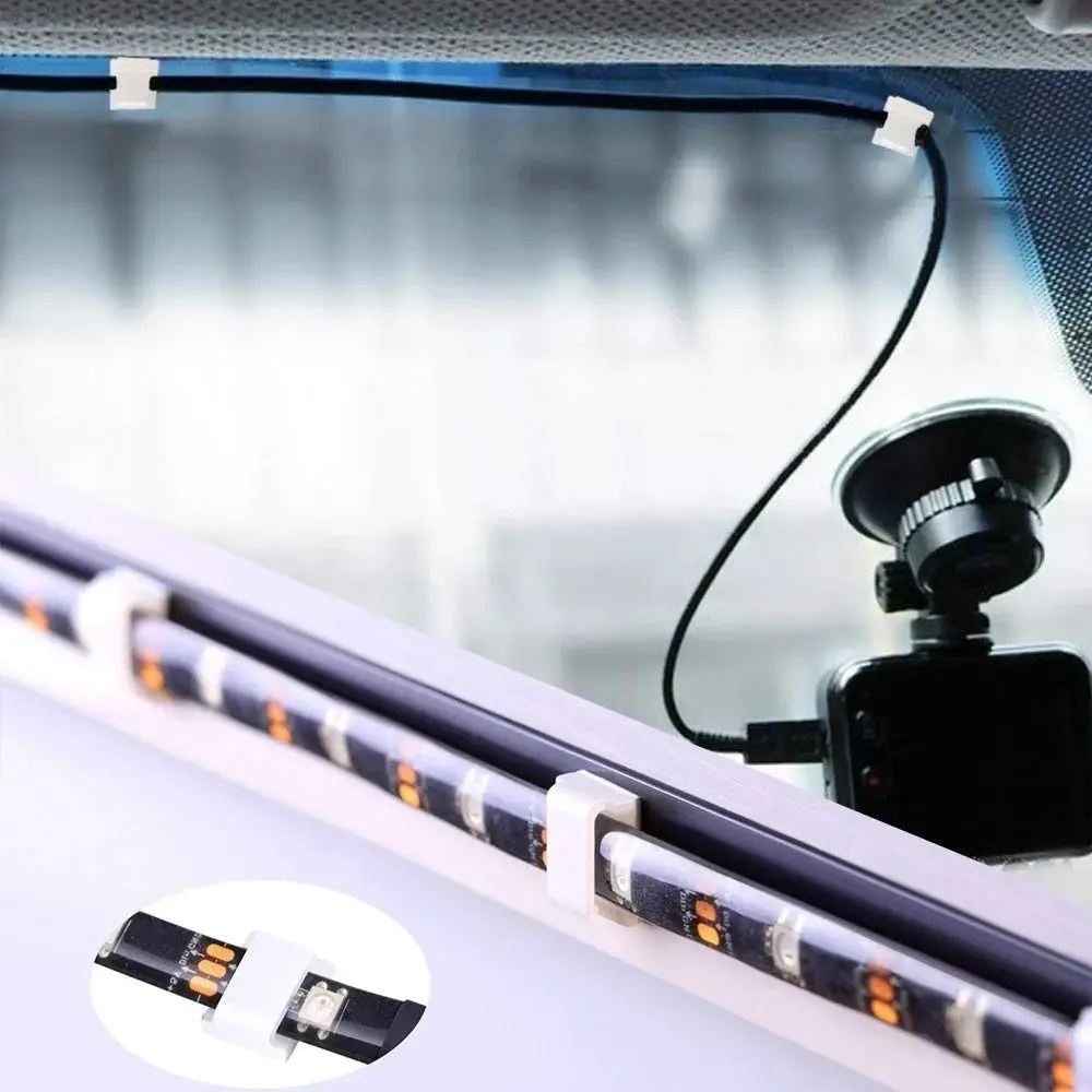 Self-adhesive Wire Bundle Holder Tie Mount Clip for10mm Wide Fix LED Strip Lights Connector Suitable Led Strip Holder