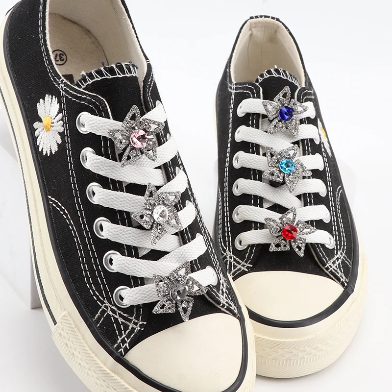 

Rhinestone Shoelaces Clips Decoration Shoe Charms Decorative Shoe Clips Gem Fashion Accessory Gift for Sneakers and Casual Shoes