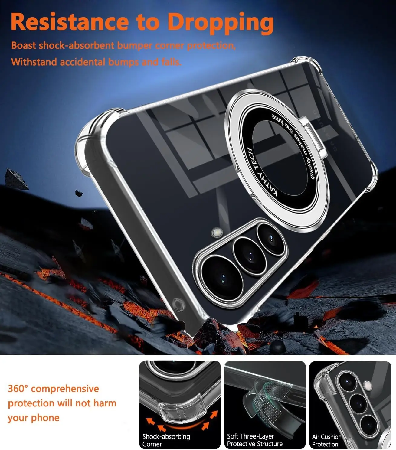 زوايا معززة Magsafe غطاء ناعم للشحن اللاسلكي المغن...