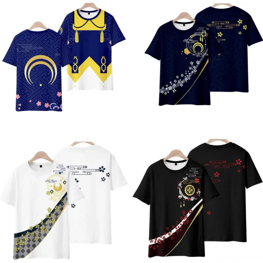 

Japan Anime Touken Ranbu 3D T Shirt Women Men Graphic Tees Mikazuki Munechika Kashuu Kiyomitsu Kogitsunemaru Cosplay Costume