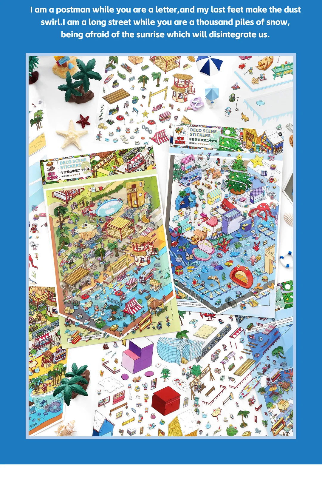Mehrere Themen Landschaft Kleines Haus Szene DIY Aufkleber Hoch spielbarer Aufkleber Stapeln Einfügen Festival Geburtstagsgeschenk für Kinder – Detail 2