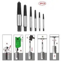 Extracteur de vis cassé endommagé, forets en acier Durable, facile à enlever, perceuse centrale, outil de retrait de boulons endommagés, 5/6 pièces 6