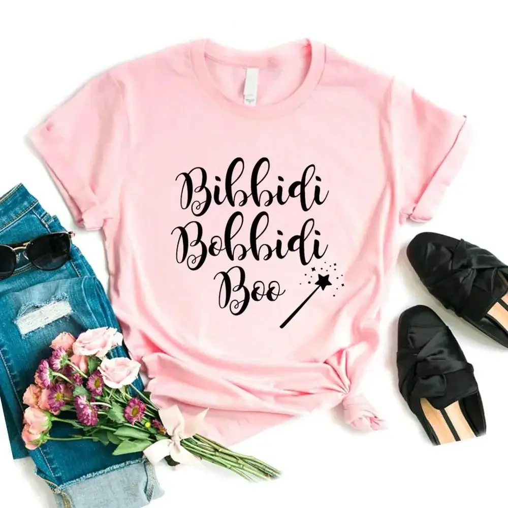 

BIBBIDI BOBBIDI BOO Print 2024 Summer Women Tshirts Cotton Casual Funny t Shirt For Lady Yong Girl Top Tee y2k top aesthetic