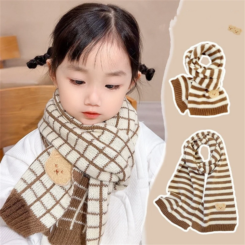 Kids Scarf Boys Girls Baby Winter Warm Bear Scarf Knit Shawl Children Neck Collar Keep Warm Accessories Cheap Parent