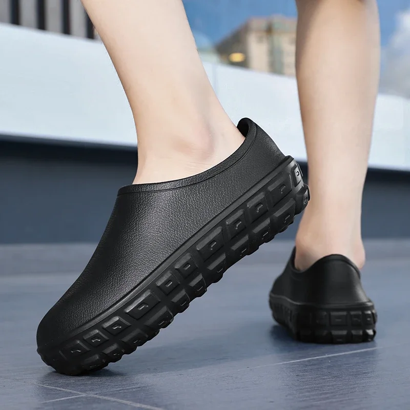 Men Summer Slipper Kitchen Clogs Chef Shoes Work Flip-flop Waterproof Oil-proof Sandal Non-Slip Garden Shoes Slippers for Male