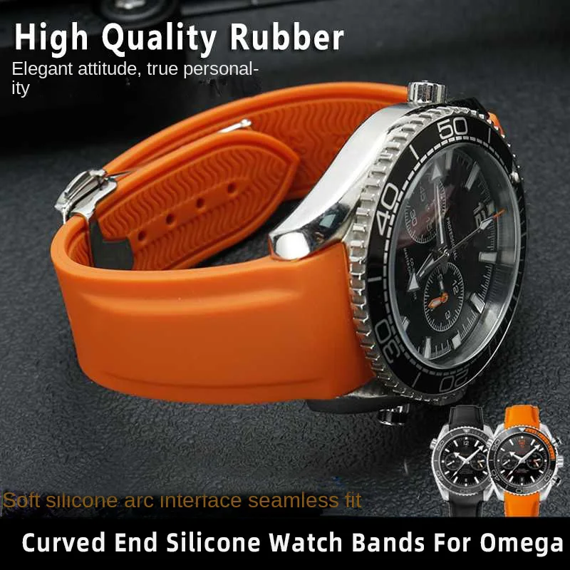 Cinturini Per Orologi In Gomma Siliconica Da 20Mm 22Mm Per Omega Seamaster 300 Cinturino Speedmaster Per Cinturino Per Orologio Seiko Hamilton Moon
