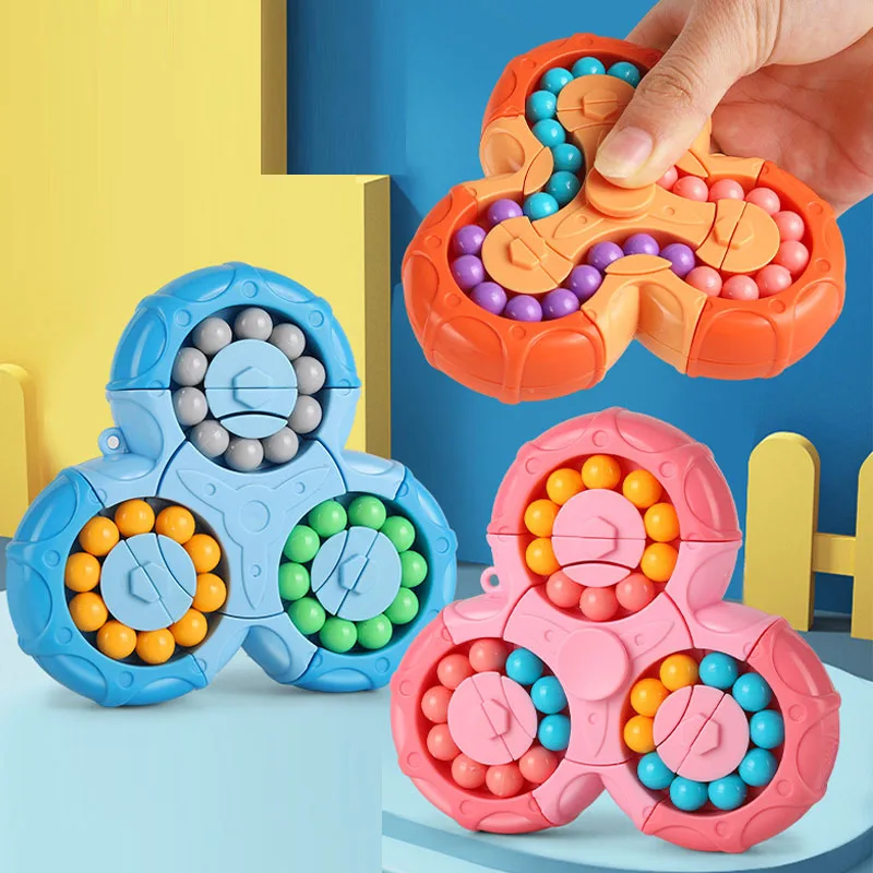 Montessori Rotating Magical Bean Cube Fingertip Toy Children IQ Mind Brain Teaser Game Educational Spinners Stress Relief Toys images - 6