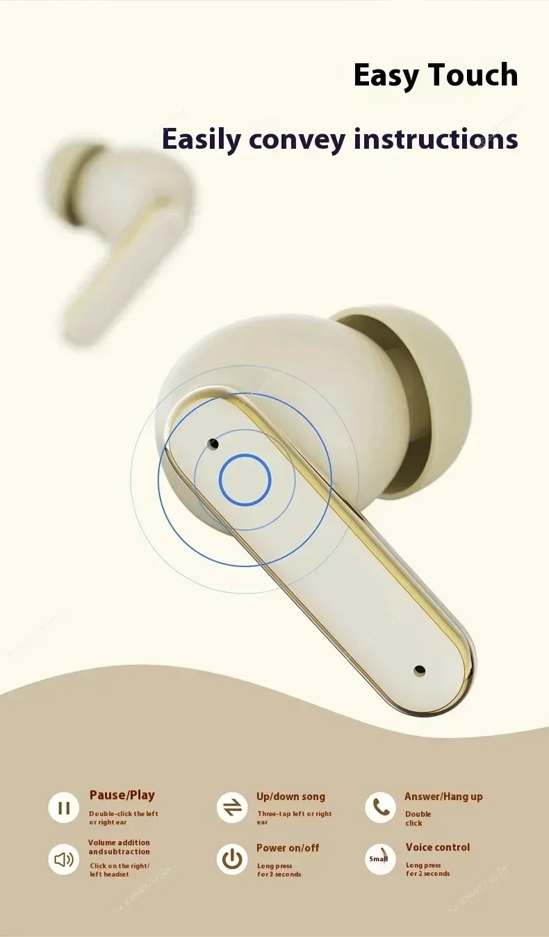 In-ear Bluetooth Earbuds With Leather Texture And Touch Control_voghion.com