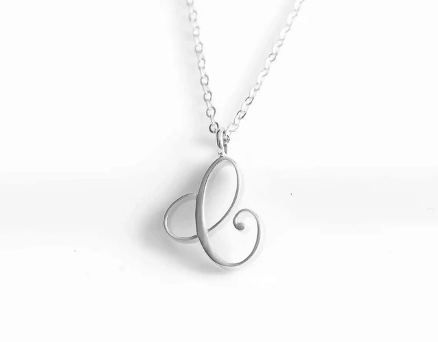 Roberto Coin White Gold Diamond Cursive C Initial Pendant 001445AWCHXC –  James Free Jewelers