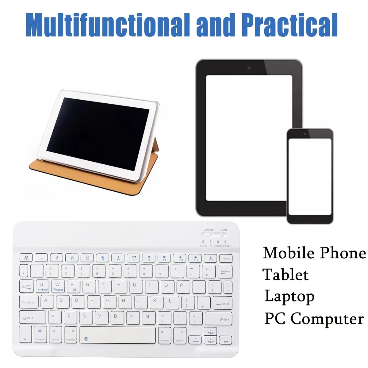Sleek Wireless Bluetooth Keyboard with Type-C Charging