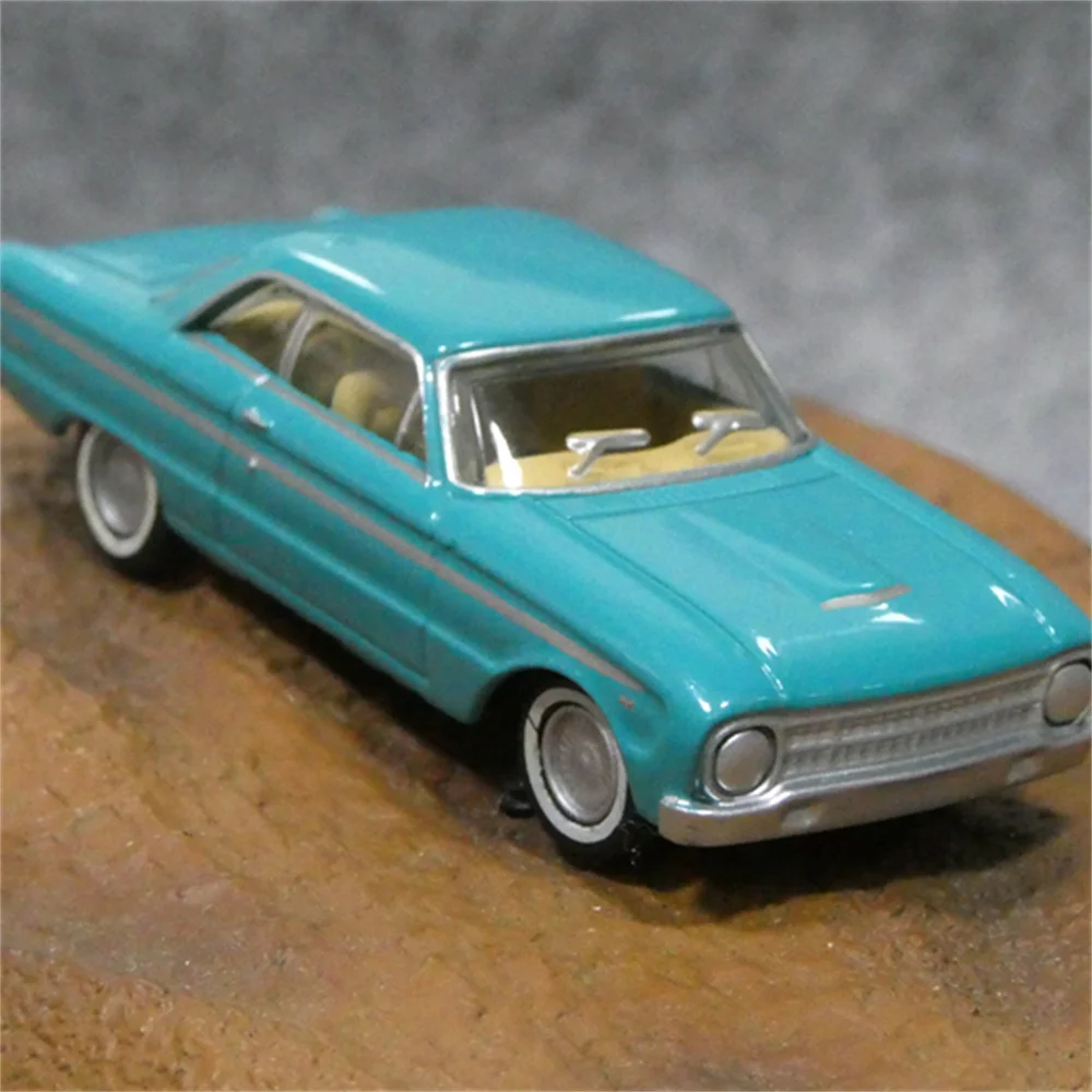 1/87 HO Scale Alloy Car Model 1964 Ford XM Falcon Coupe Car Model Train Scene Miniature Collection Sand Table Landscape For Gift 1 87 ho scale train model track train oil tank model miniature collection sand table landscape train scene real scene layout toy