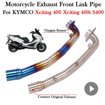 For KYMCO Xciting 400 Xciting 400i S400 Xciting400 Motorcycle Exhaust Front Link Pipe Escape Moto Muffler Modify Bike Tube Slip