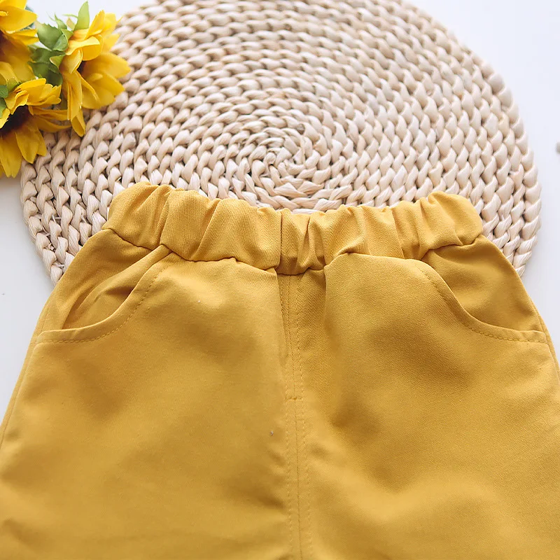 Children's clothing summer baby clothes girls letters short-sleeved suits boys lapel shirts shorts simple casual two-piece suit Baby Clothing Set for girl