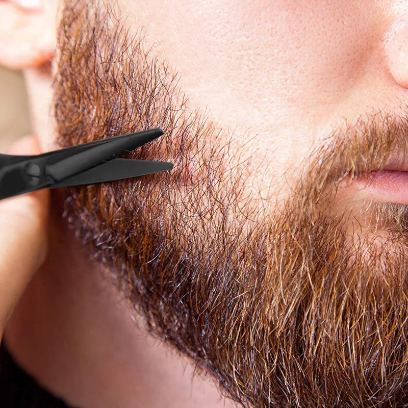 Men's Beard & Mustache Trimming Cutting and Styling Scissors Razor Edge Barber Shears Designed for Beard Grooming