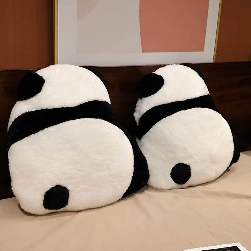 Cute Giant Panda Back Shadow Plush Throw Pillow Soft Stuffed Animal Panda Dolls Toys Girls Sleeping Cushion for Kids Xmas Gifts