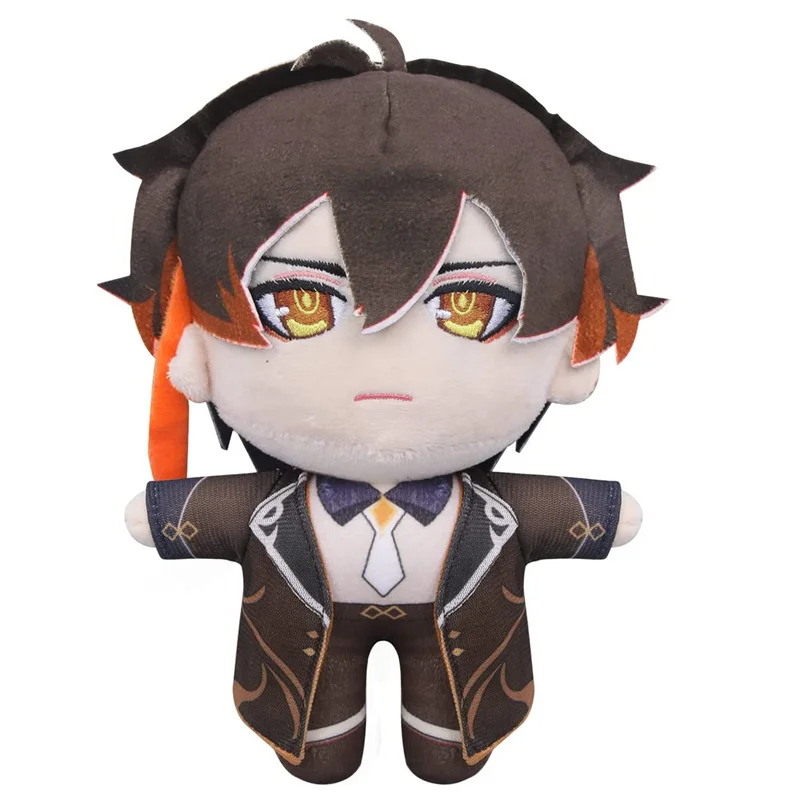 Genshin Impact Zhongli Plush Toy Stuffed Doll Cosplay Soft Figure Xiao Tartaglia Props for Fans Collection Kids Birthday Gift 20cm anime genshin impact yun jin raiden shogun yae miko hu tao xiao zhongli morax tartaglia klee plush doll