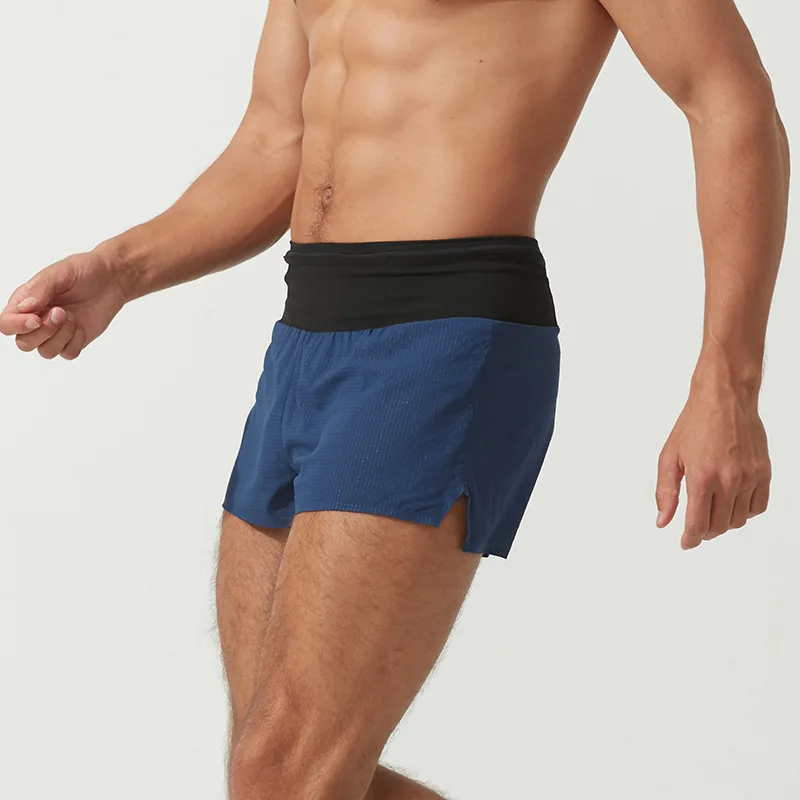 2 in 1 Marathon Trail Running Shorts Quick Dry Long Distance Training Sport Men Summer Pockets Lining Track And Field Breathable
