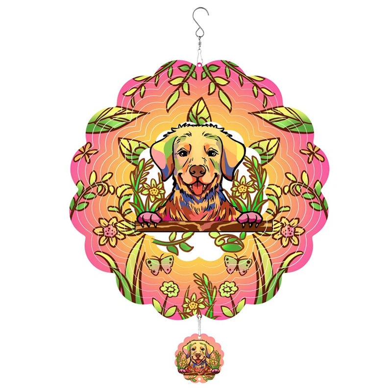 Wind Spinner Foundation Color Dog Mandala Wind Chime Hanging Wind Spinners For Decoration