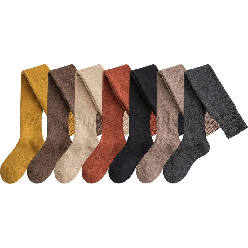 2 Pcs Pure Cotton Socks Women Japanese-style Long-tube Over-the-knee High-tube Socks Thick Thigh High Socks
