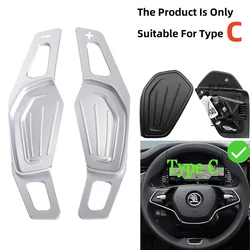 Premium Car Steering Wheel Paddle Shifter Extensions - DSG Gear Stickers (2020 - 2023) (For Type C Silver)