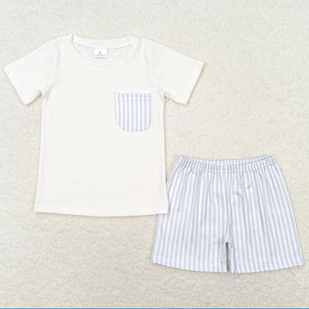 Baby Boys Clothes White Stripes Shorts Sets Boutique Kids Sibling Clothing Girls Boutique Outfits Match Baby Rompers