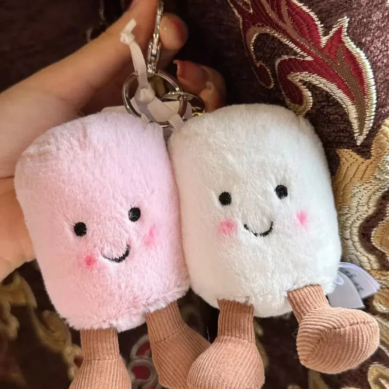 Jelly Cat Plush Cotton Candy Two Tone Key Chain Plush Keychain Bag Pendant Plush Accessories Doll Car Pendant Holiday Gifts