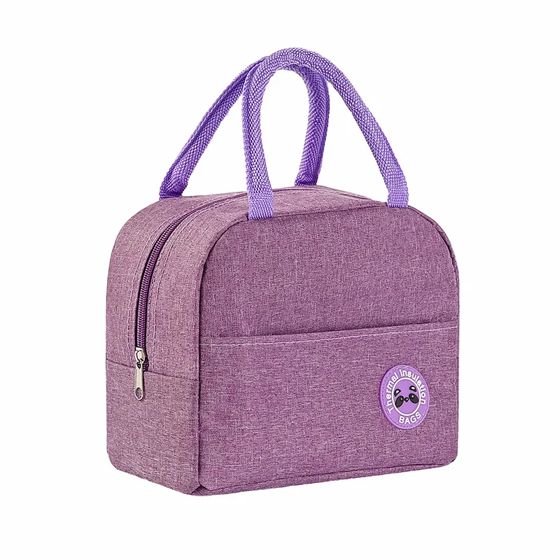 1pc Polyester Lunch Bag, Modern Letter Patch Decor Thickened Insulated Lunch  Bag For Daily Life
