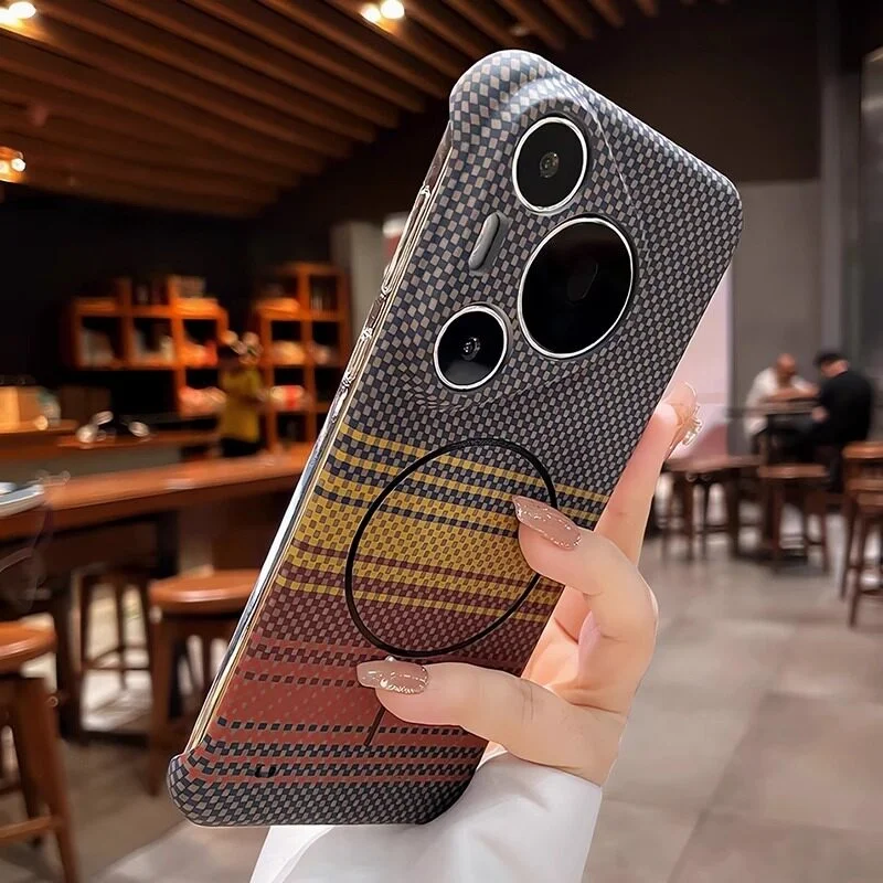 Magnetic Slim Carbon Fiber Pattern Phone Case Cover