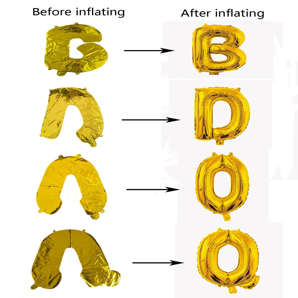 Foil Birthday Balloons 16 inch Letter A to Z Alphabet For Birthday Party Wedding Decoration