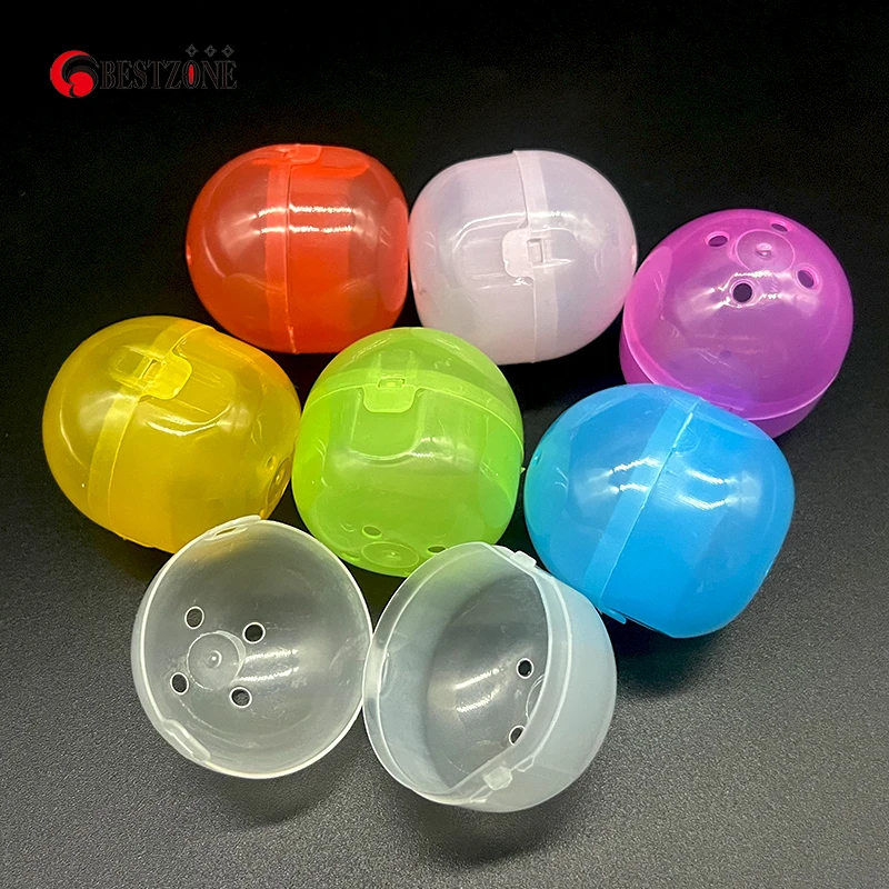 100Pcs/Pack 50MM*55MM Mixed Colors Plastic PP Siamese Capsules Toy  Empty Surprise Ball Container For Vending Machine 6