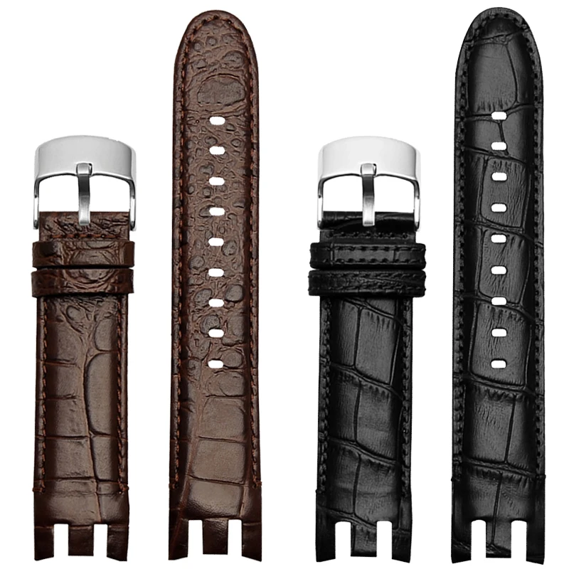 Genuine Leather Watch Strap For Swatch YRS403 412 402G watch band 21mm