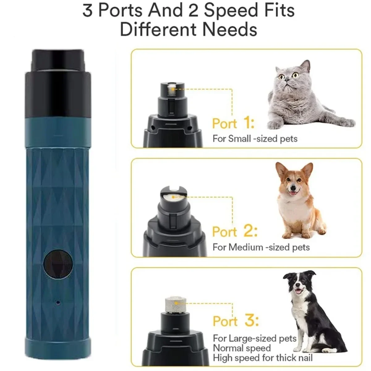 Electric Dog Nail Clippers Pet Claws Cutter Grinders Tools Cat Paws Nail Grooming Trimmer Cleaning Supplies with LED Light