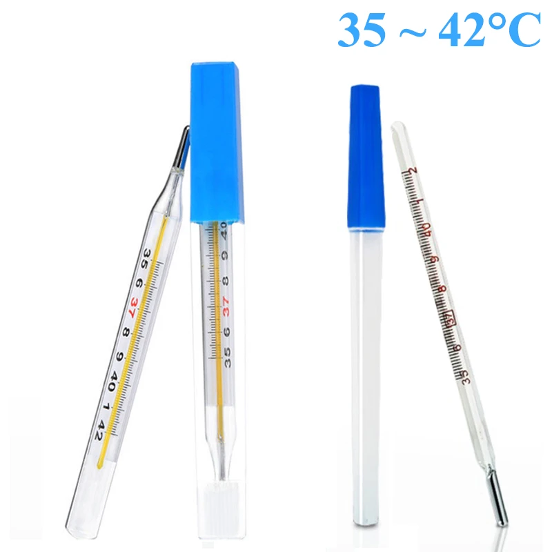 Termómetro médico de vidrio Mercurial con Sensor de temperatura,  dispositivo de medición de termómetros con escala portátil, lectura clara,  35 °C 42,0 °C| | - AliExpress