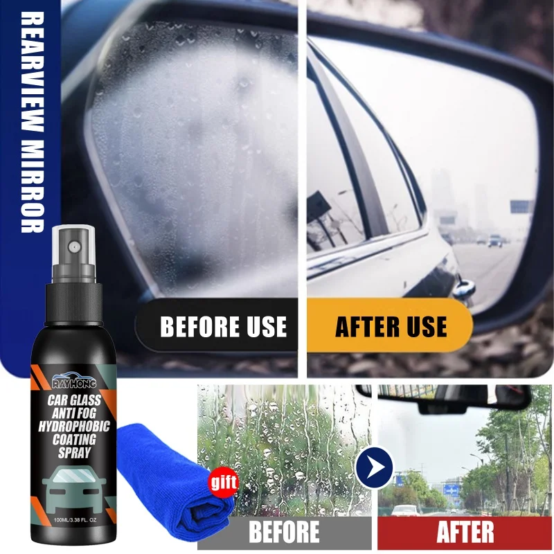 

Water Repellent Anti Fog Spray Anti Rain Coating For Car Glass Hydrophobic Anti-rain Car Windshield Mirror Mask Auto Polish Kit