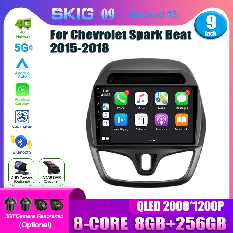 

Android 13 Car Radio For CHEVROLET Spark Beat 2015-2018 Carplay AutoRadio GPS Navigation Multimedia Player DSP 5G LTE WIFI 2 DIN