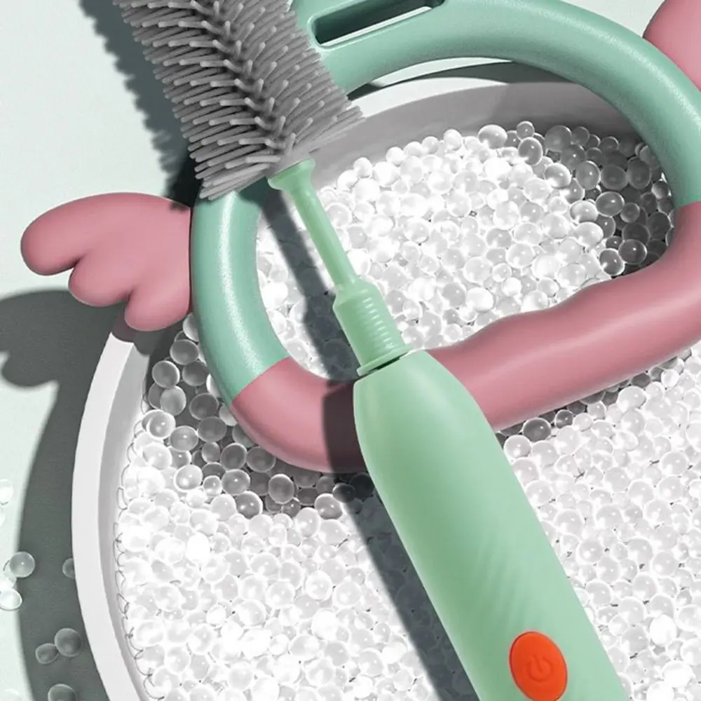 Silicone Baby Bottle Straw Cleaner Flexible Brushes Long Handled Electric Bottle Brush Waterproof Cleaning Brush Set