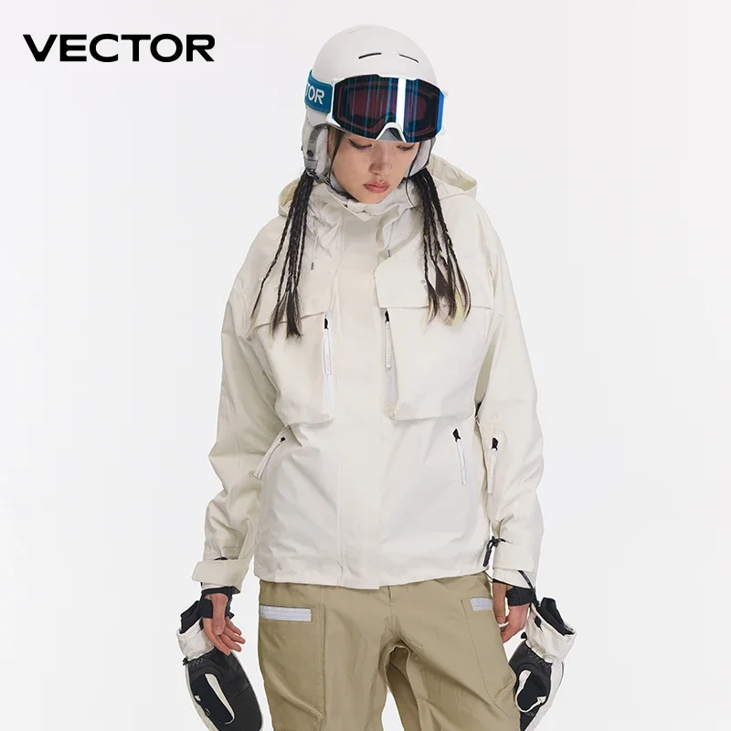 Ski Wear Women Man Hooded Sweater Reflective Trend Wear Thickened Warmth and Waterproof Ski Equipment Suit Waterproof raincoat