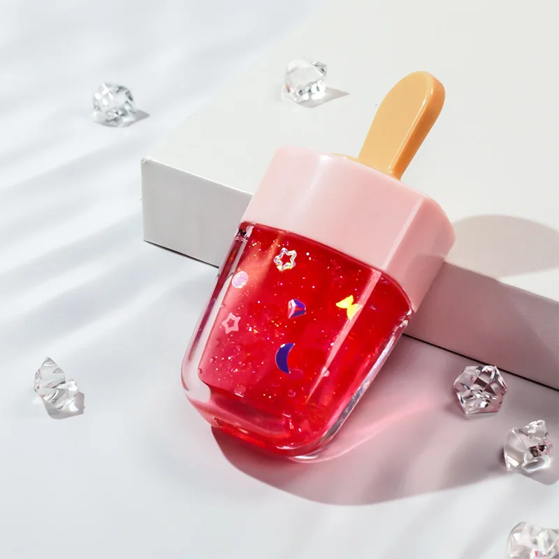 Lip Makeup Ice Cream Lip Glaze Glitter Liquid Lipstick Long Lasting Waterproof Moisturizing Candy Color Lip Gloss Cute Oil