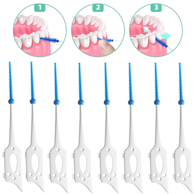 Interdental Silicone Brushes 200 Units Dental Toothpicks Brush Between  Teeth Silicone Toothpicks With Thread Oral Cleaning Tools - AliExpress