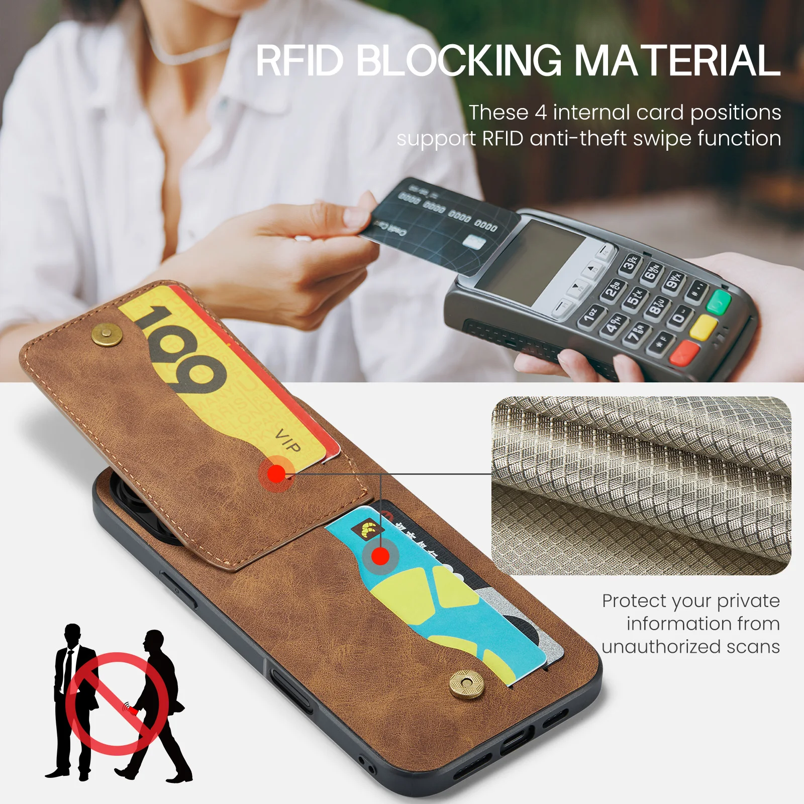 iPhone PU Leather Case with Card Slot Holder 2
