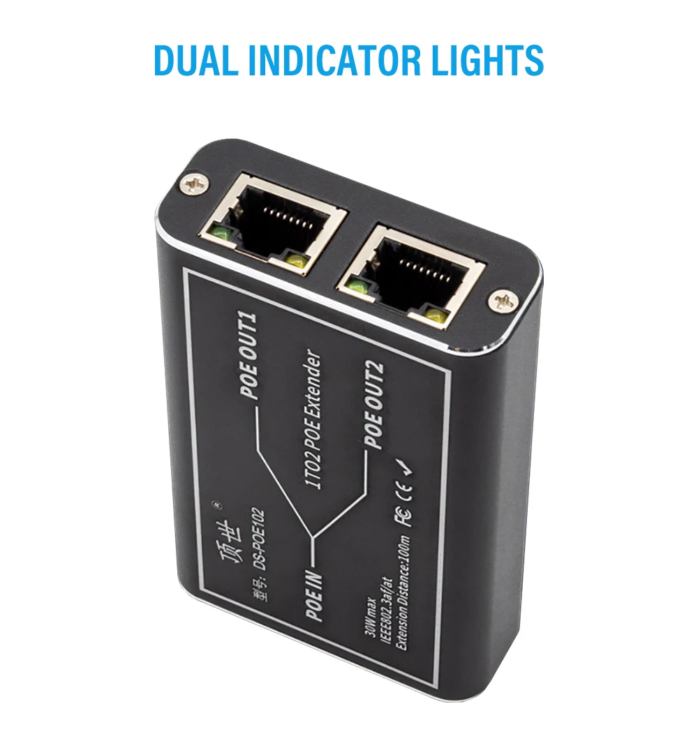PEGATAH 기가비트 POE 익스텐더 2 포트 100/1000M 네트워크 스위치 리피터 30W IEEE802.3af/at PoE 스위치 NVR IP 카메라용 플러그 앤 플레이