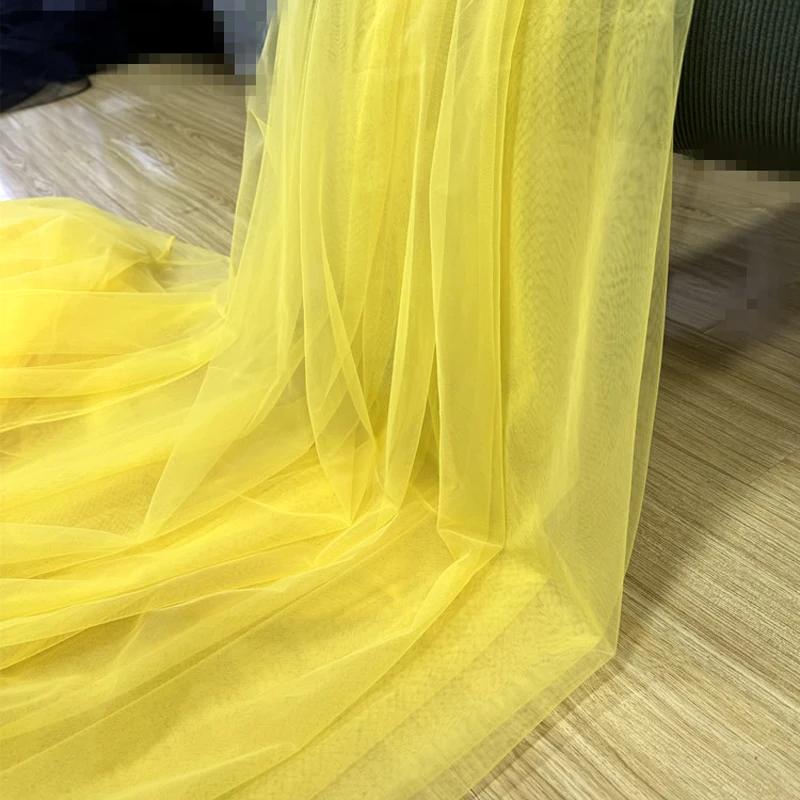 Lilac and Yellow Soft Tulle Fabric for Creative DIY Projects and Elegant Decor