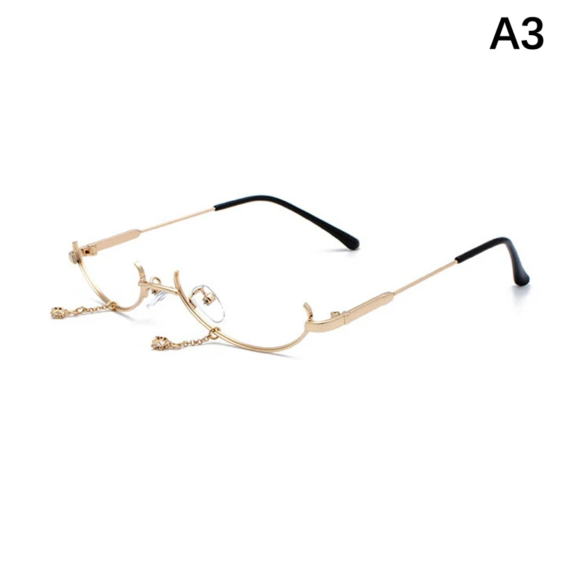 Women's Half Frame Decorative Glasses - Water Drop Design