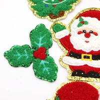 Buy New 1PC Iron On Patches Christmas Style Chenille Patches For Clothes Dress Jackets Cute Embroidery Project Craft Applique Online - Image 5
