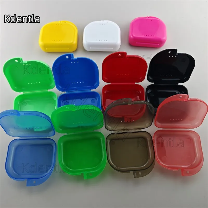 50 ชิ้นทันตกรรมฟันปลอมกล่องฟันปลอมถาดกล่องทันตกรรมจัดฟัน Retainer กรณีป้องกันกรณี Vent หลุมฟันปลอม 1
