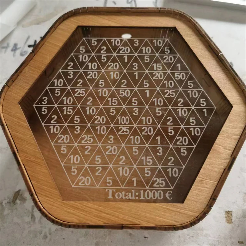 Tirelire en bois hexagonale avec short d'épargne et balance numérique,  boîte d'économie d'argent, ornement pour enfants et adultes - AliExpress