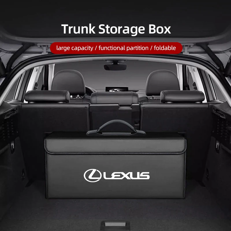 Car Trunk Organizer Box Leather Folding Storage Bag For Lexus GS IS LS500h ES260 ES300h RX350h NX260 UX260 LM LC RZ450e TX RC CT