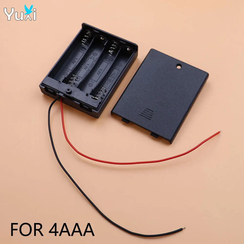 Yuxi AAA 배터리 거치대, 1 2 3 4 6 8 슬롯 배터리 박스, 블랙 플라스틱 AAA 사이즈, 전원 배터리 보관함, 브래킷 리드, 1 개