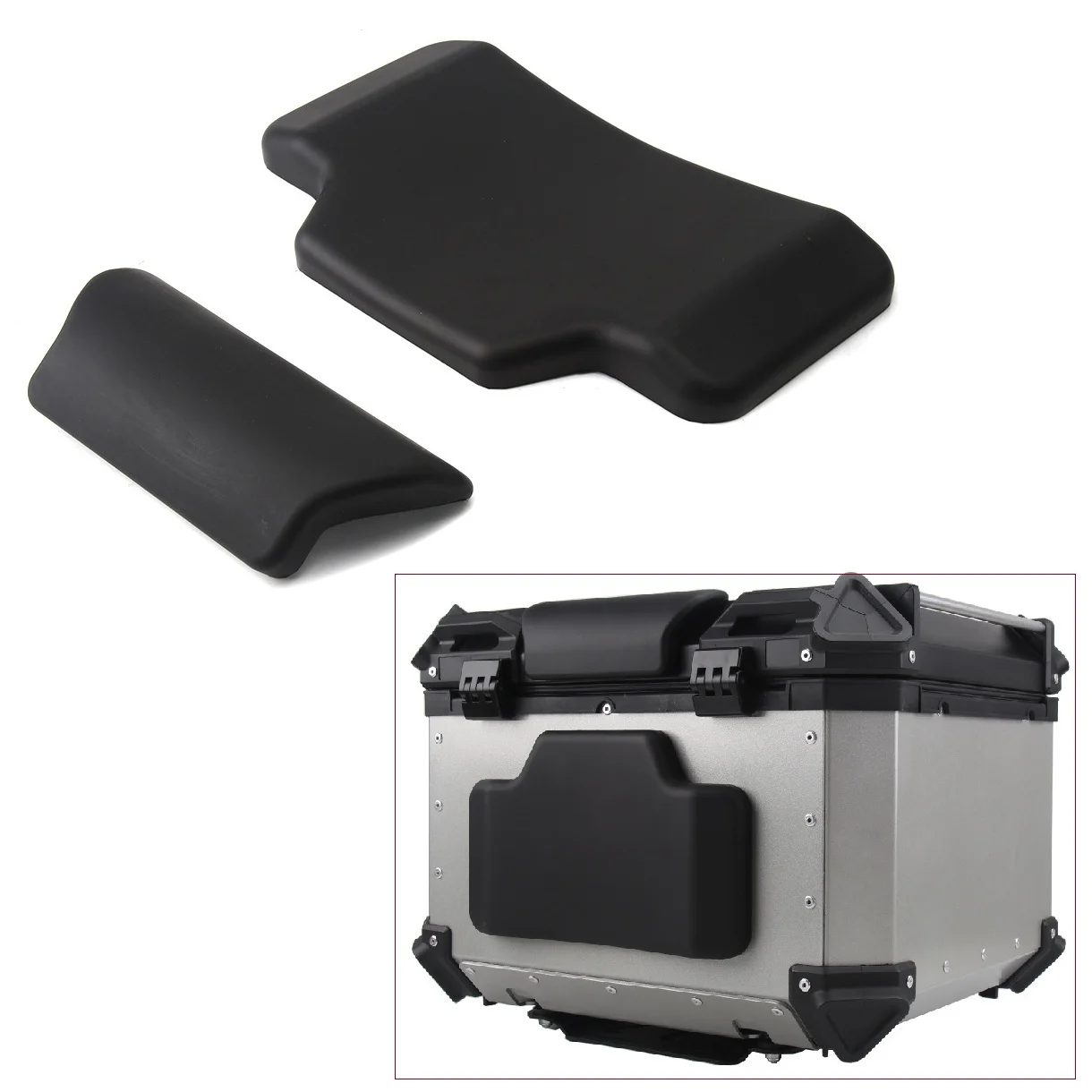 

1 Set Universal Motorcycle Rear Tail Top Luggage Trunk Tool Box Tailbox Helmet Case Cushion Backrest Pad, Black